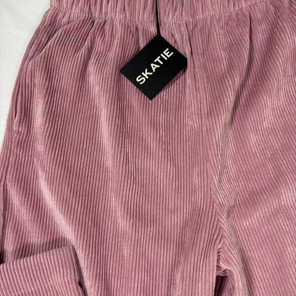 Skatie Corduroy Pants Women S Pink Wide Leg Baggy Venice Pull On Stretch NWT - Picture 4 of 13